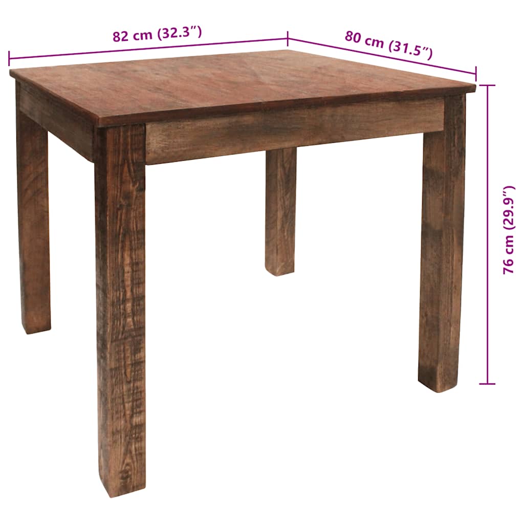 Dining Table Mixed Recycled Wood 82x80x76 cm