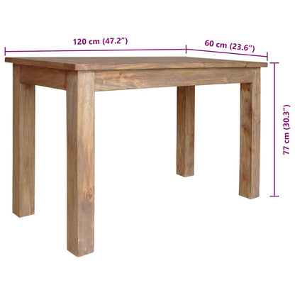 Dining Table Solid Mahogany Wood 120x60x77 cm