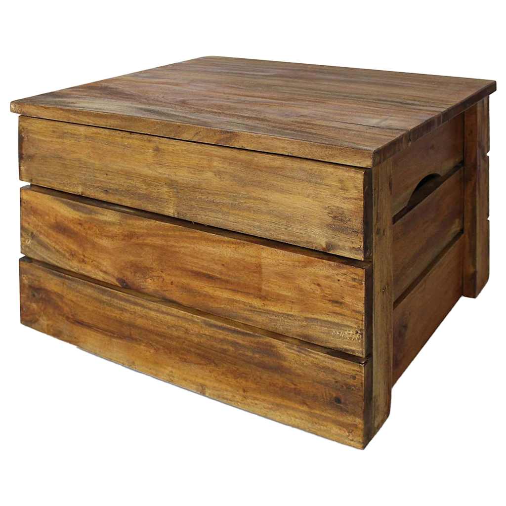Storage Crate Set 2 Pieces Solid Mahogany Wood