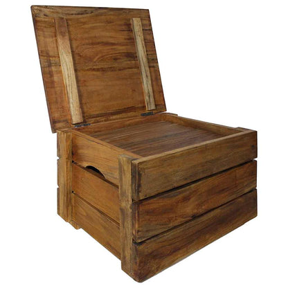 Storage Crate Set 2 Pieces Solid Mahogany Wood