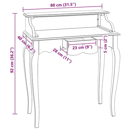 Writing Desk Solid Mahogany Wood 80x40x92 cm
