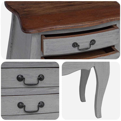 Bedside Cabinet Solid Mahogany Wood 48x35x64 cm