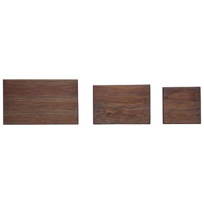 Nesting Table Set 3 Pieces Solid Mahogany Wood