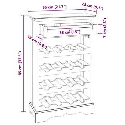 244507 vidaXL Wine Rack Solid Mahogany Wood 55x23x85 cm