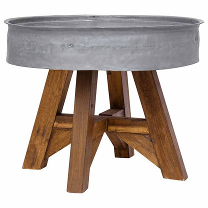 244511 vidaXL Coffee Table Mixed Recycled Wood 60x45 cm Silver