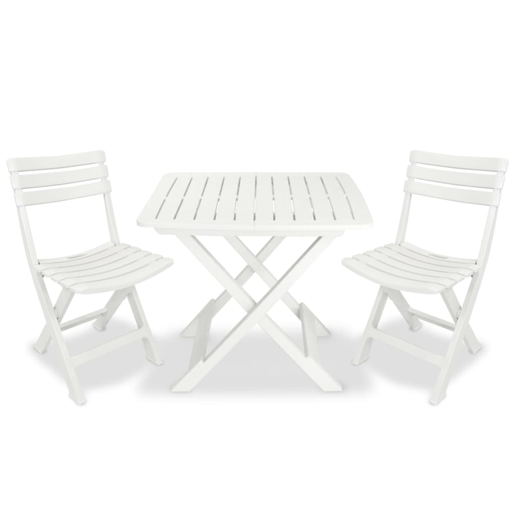 Garden Furniture Set | White | Plastic |  Foldable  | Bistro Table