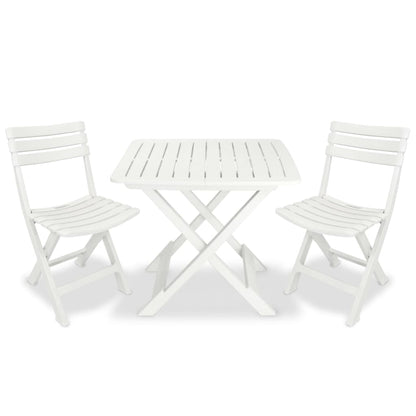Garden Furniture Set | White | Plastic |  Foldable  | Bistro Table