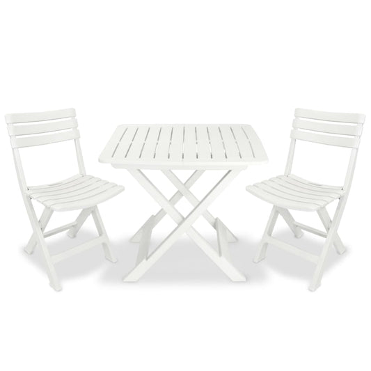 Garden Furniture Set | White | Plastic |  Foldable  | Bistro Table