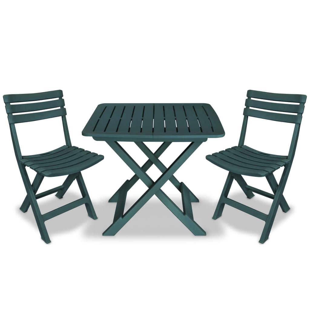 Garden Furniture Set | Green | Plastic | Small | Foldable | Bistro Set