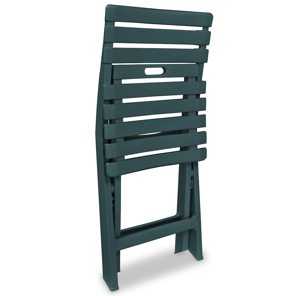 43582 vidaXL 3 Piece Folding Bistro Set Plastic Green
