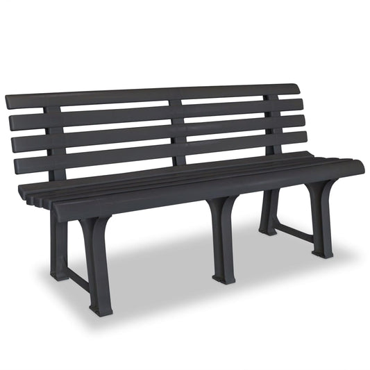 Garden Bench | Anthracite | Plastic | Medium | Durable | Garden Bench