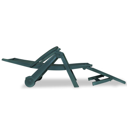 Sunlounger | Green | Plastic | One Size | Foldable | Sun Lounger