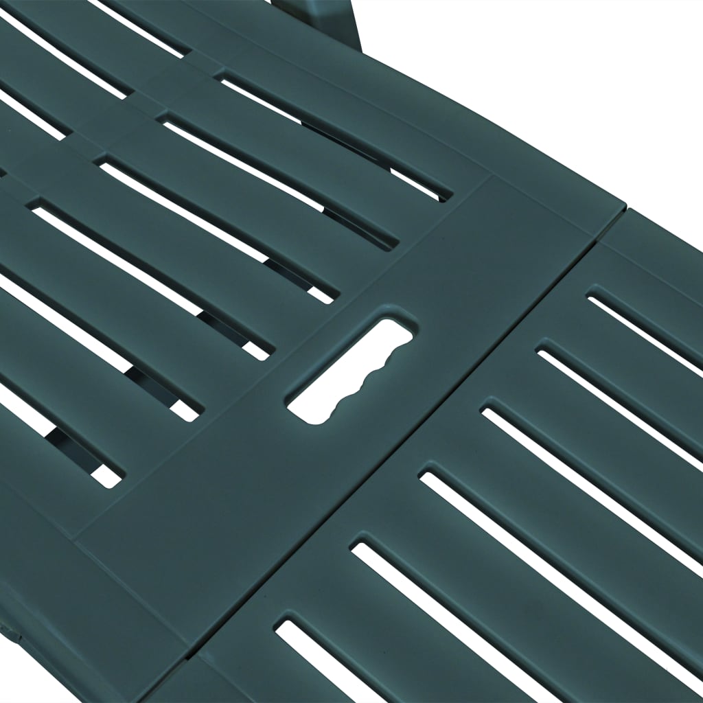 Sunlounger | Green | Plastic | One Size | Foldable | Sun Lounger