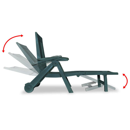 Sunlounger | Green | Plastic | One Size | Foldable | Sun Lounger
