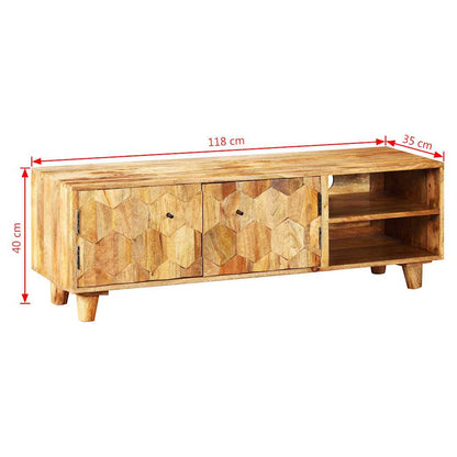 245136 vidaXL TV Cabinet Solid Mango Wood 118x35x40 cm