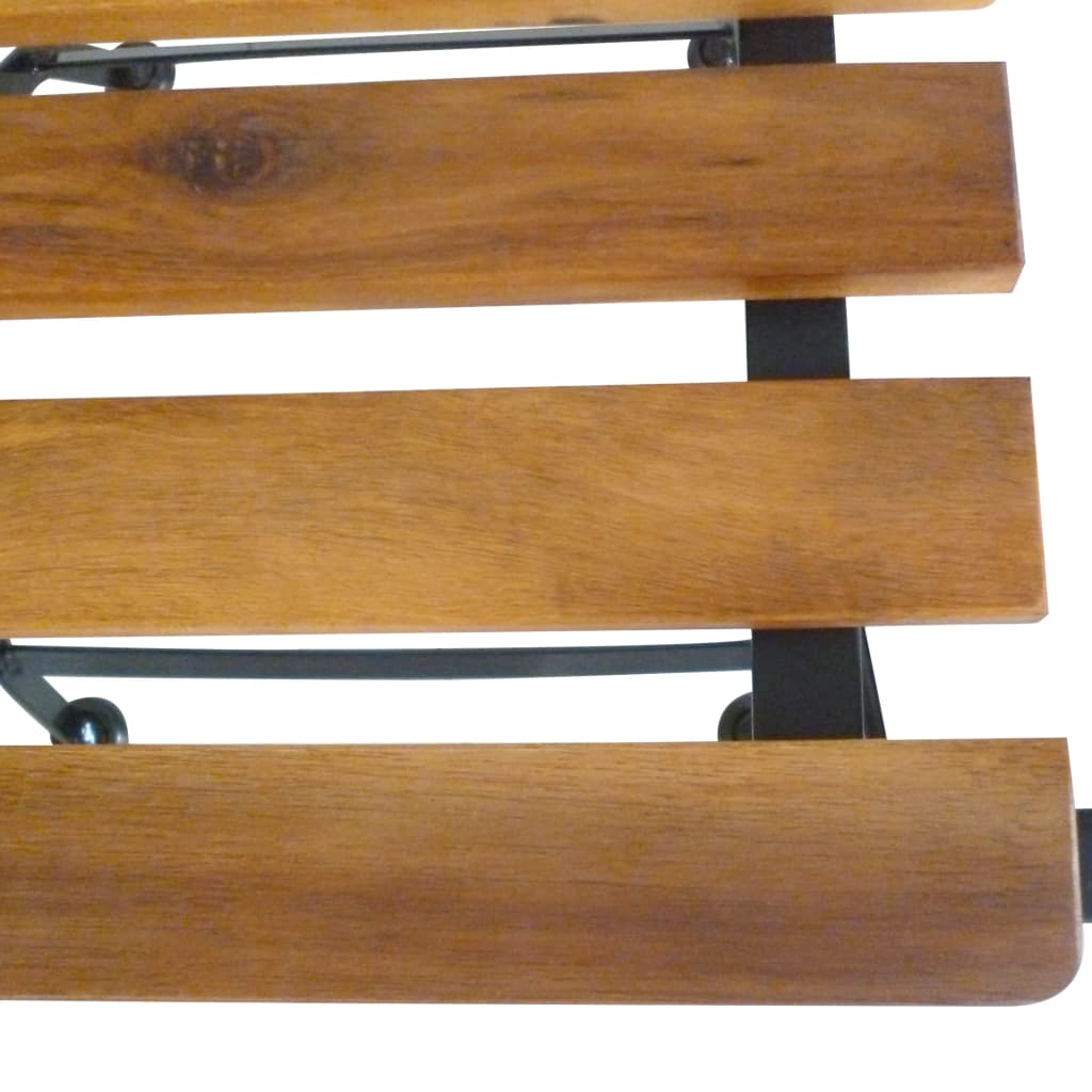 Folding Garden Chairs 2 pcs Steel and Solid Acacia Wood