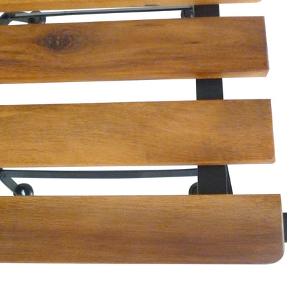 Folding Garden Chairs 2 pcs Steel and Solid Acacia Wood