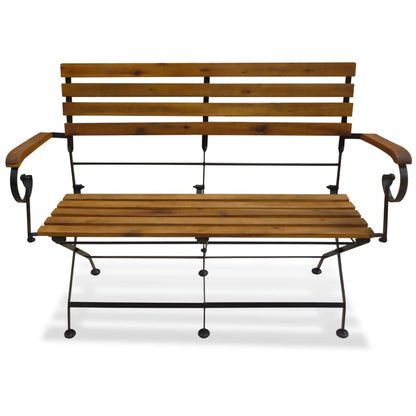 Garden Bench | Brown | Solid Acacia wood | Medium | Collapsible