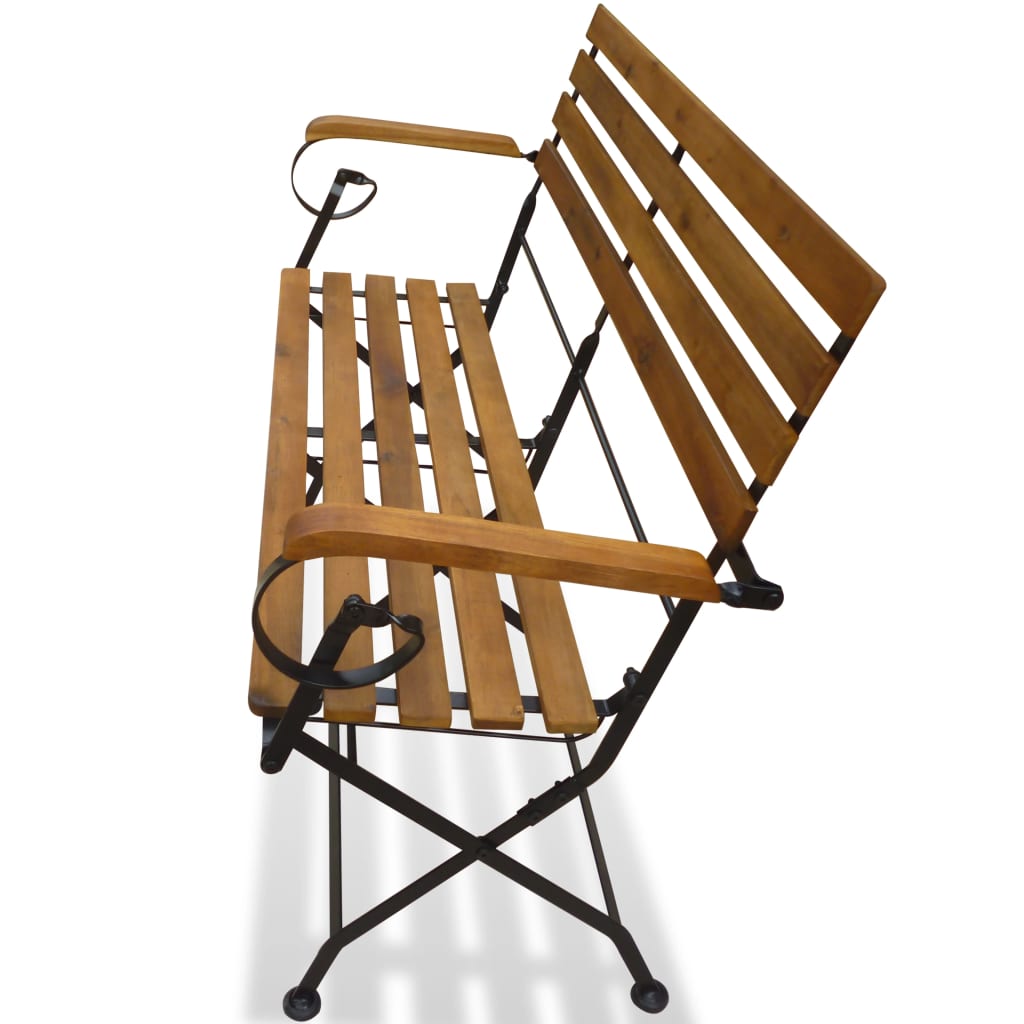 Garden Bench | Brown | Solid Acacia wood | Medium | Collapsible