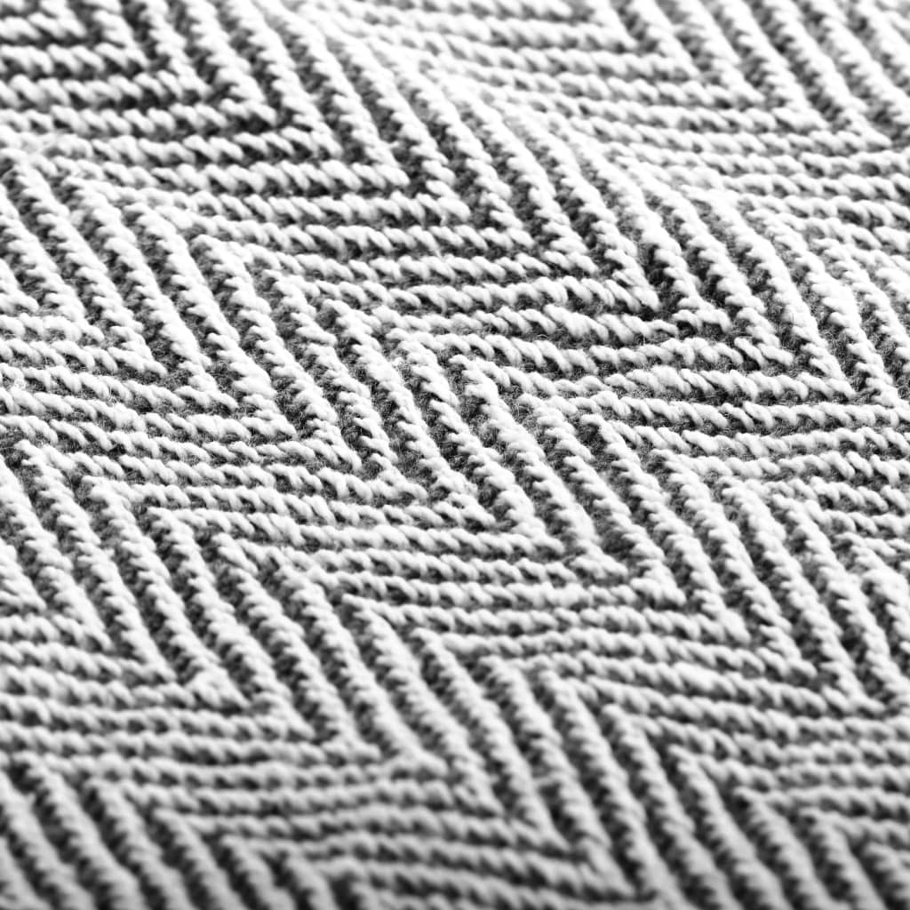 Throw Cotton Herringbone 220x250 cm Navy Blue