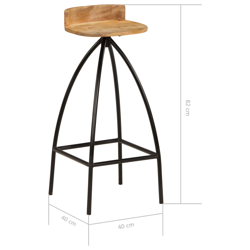 Bar Chairs 2 pcs Solid Mango Wood