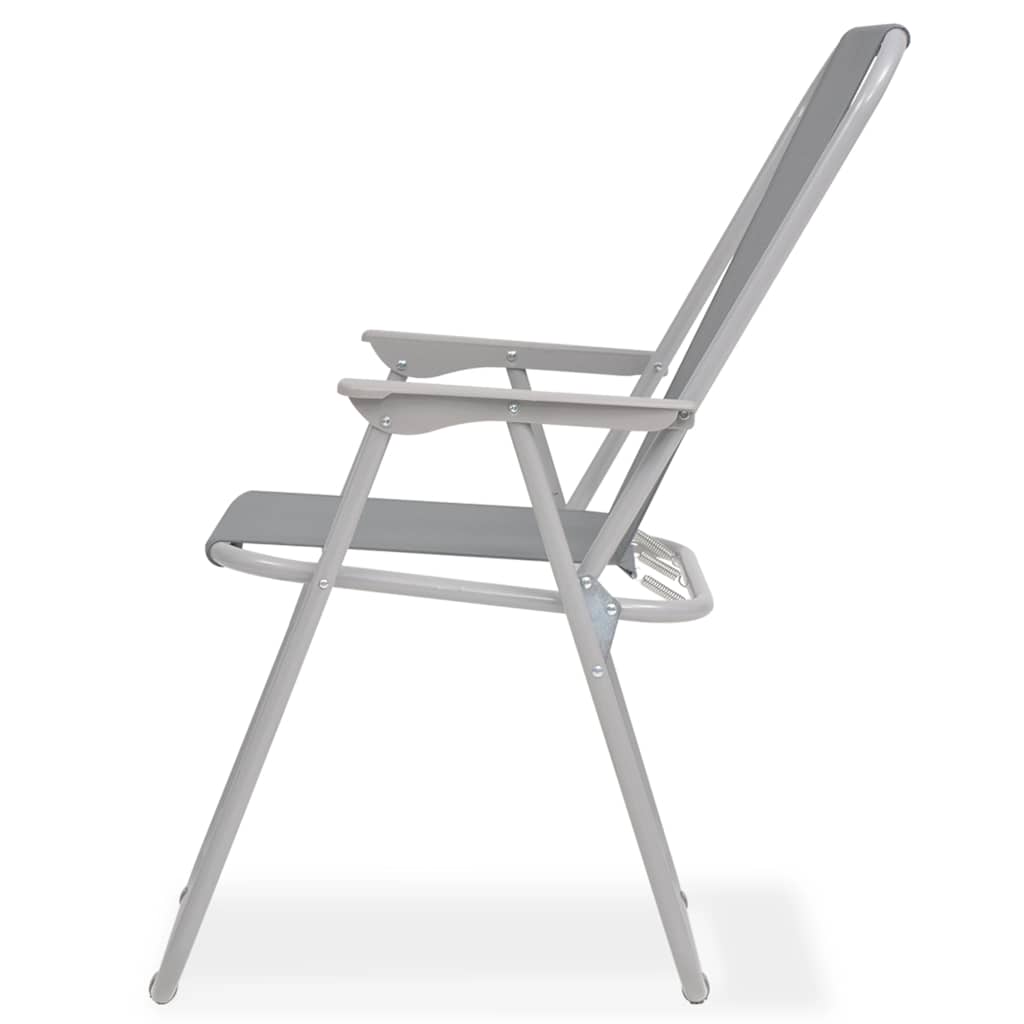 43785 vidaXL 6 Piece Outdoor Dining Set Steel and Textilene Grey