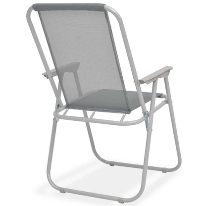 43785 vidaXL 6 Piece Outdoor Dining Set Steel and Textilene Grey