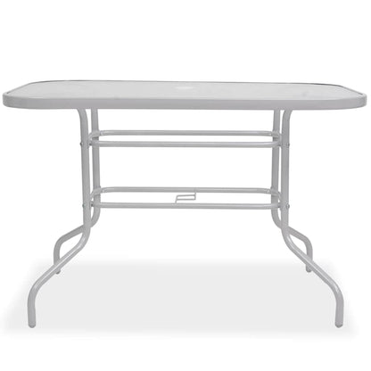 43786 vidaXL 8 Piece Outdoor Dining Set Steel and Textilene Grey