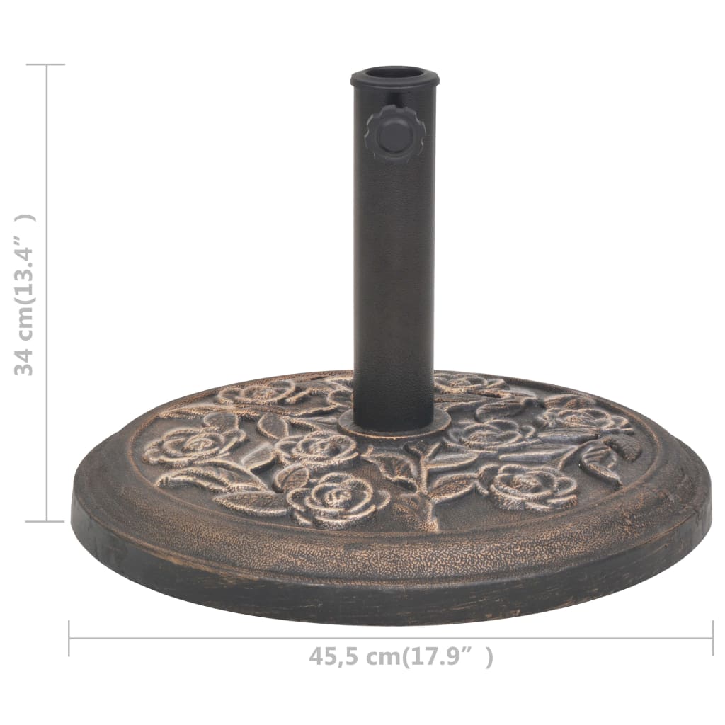 Parasol Base Resin Round Bronze 9 kg