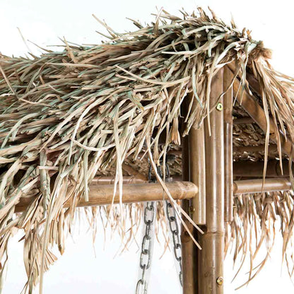 2-Seater Swing Bench with Palm Leaves Bamboo 202 cm
