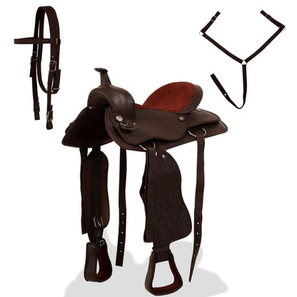 Western Horse Saddle | Brown | Genuine leather | 17 inches