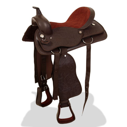Western Horse Saddle | Brown | Genuine leather | 17 inches