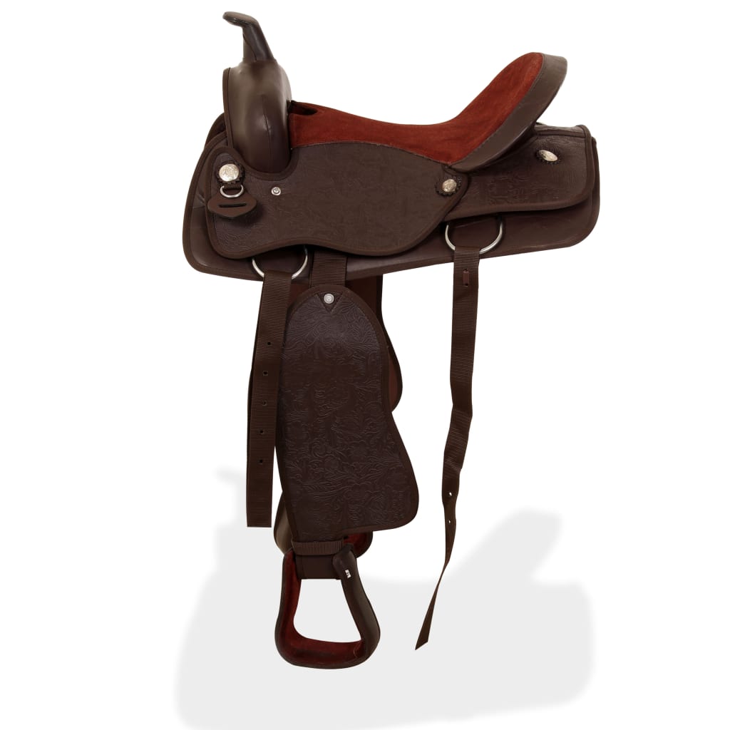 Western Horse Saddle | Brown | Genuine leather | 17 inches