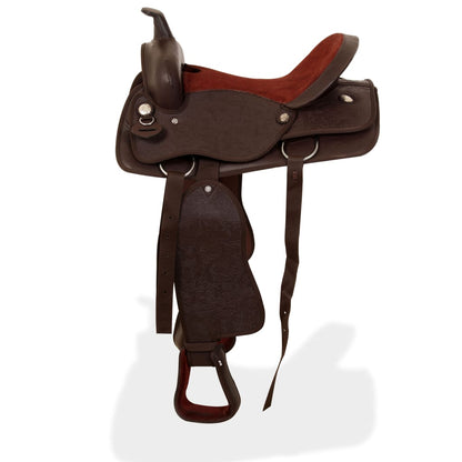 Western Horse Saddle | Brown | Genuine leather | 17 inches