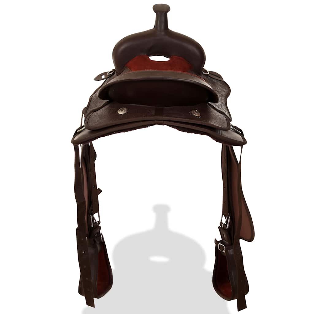 Western Horse Saddle | Brown | Genuine leather | 17 inches