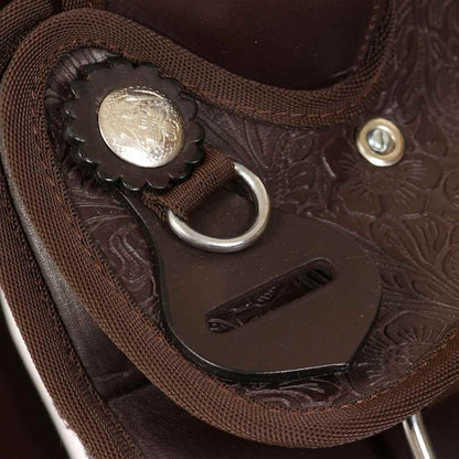 Western Horse Saddle | Brown | Genuine leather | 17 inches