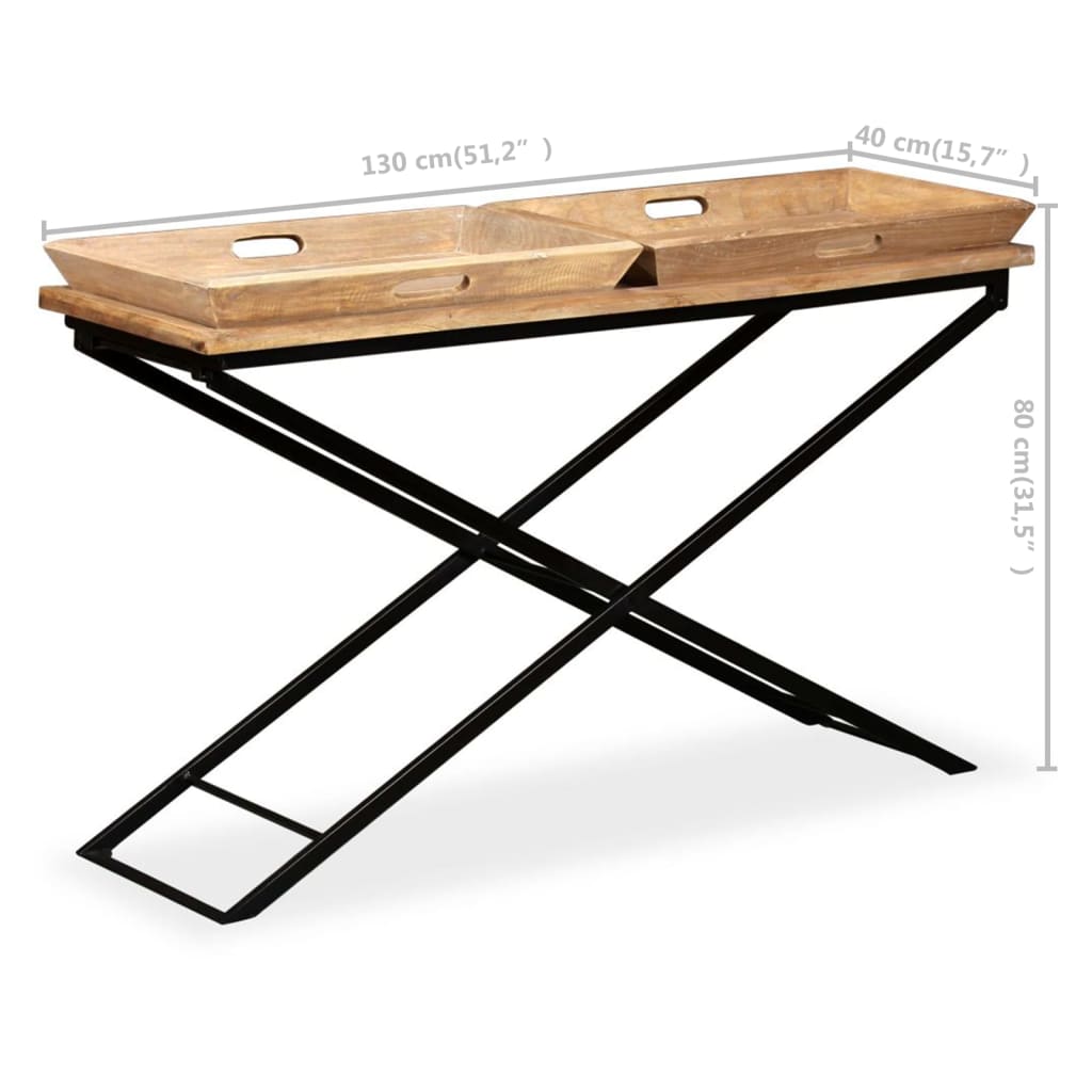 Console Table Solid Mango Wood 130x40x80 cm