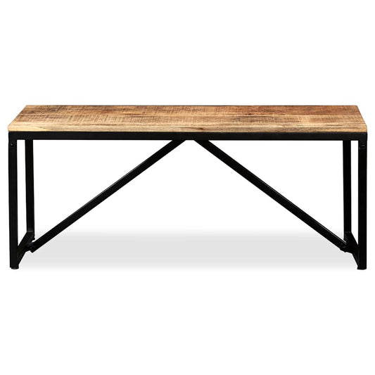 Bench | Wood with Black Legs | Solid Mango Wood, Steel | Medium | Durable