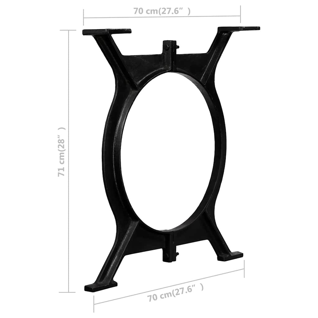 Dining Table Legs 2 pcs O-Frame Cast Iron