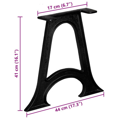 Coffee Table Legs 2 pcs with Arched Base A-Frame Cast Iron