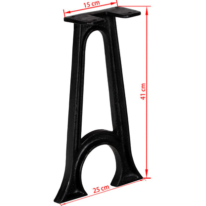 Bench Legs 2 pcs with Arched Base A-Frame Cast Iron