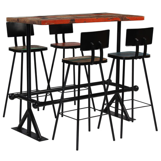Bar Set | Multicolour | Solid Reclaimed Wood | Standard | Industrial