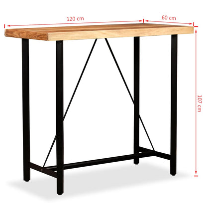 Bar Table Solid Acacia Wood 120x60x107 cm