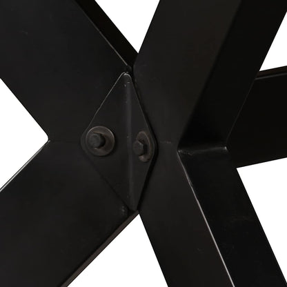 244804 vidaXL Dining Table Solid Reclaimed Wood and Steel Cross 180 cm