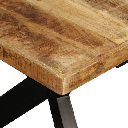 Dining Table Solid Mango Wood and Steel Cross 180 cm