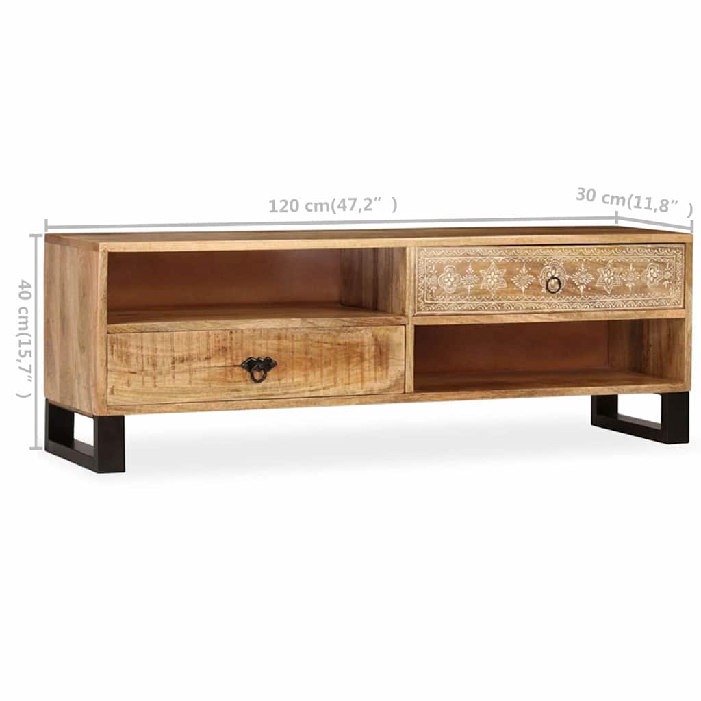 244940 vidaXL TV Cabinet Solid Mango Wood 120x30x40 cm