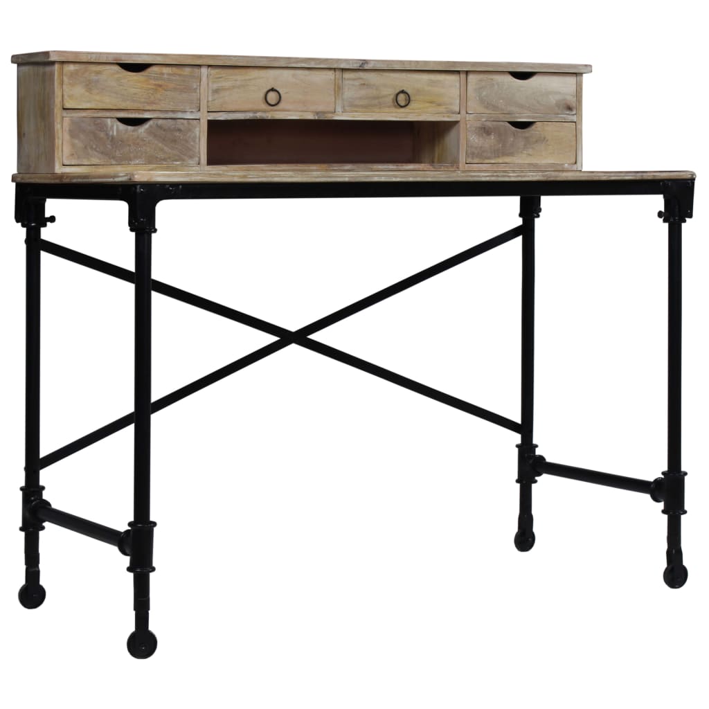 244947 vidaXL Writing Desk Solid Mango Wood and Steel 110x50x96 cm