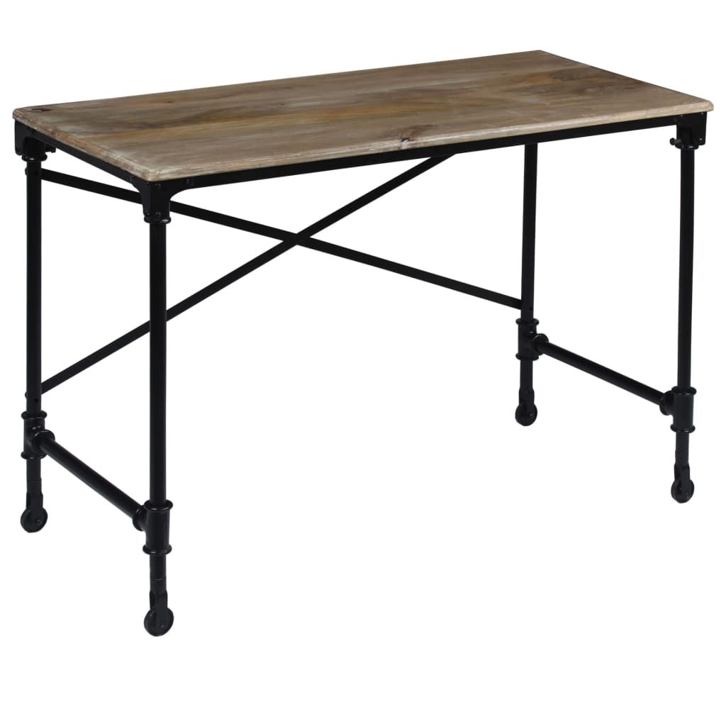 244947 vidaXL Writing Desk Solid Mango Wood and Steel 110x50x96 cm