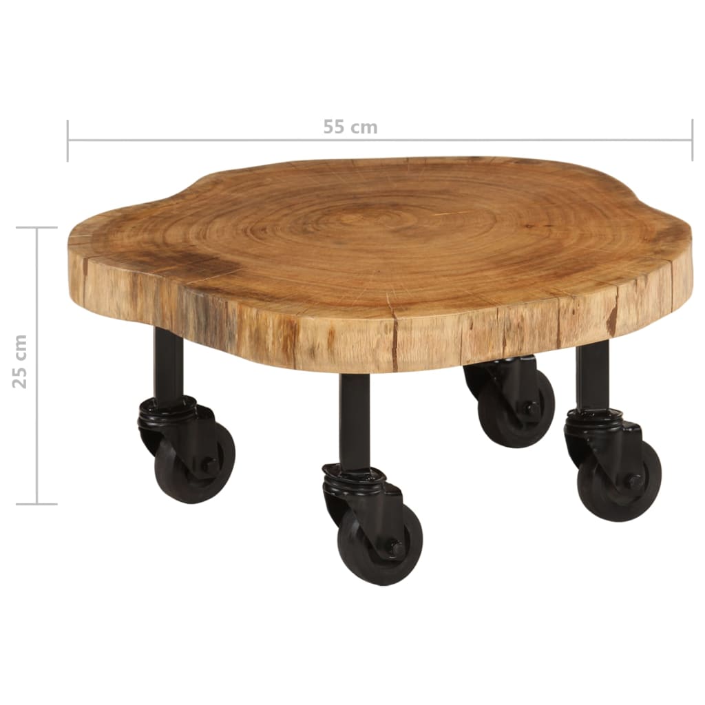 Coffee Table Solid Acacia Wood 60x55x25 cm
