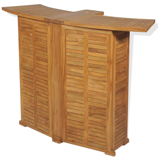Bar Table | Brown | Solid Teak Wood | Large | Foldable | Bar Table